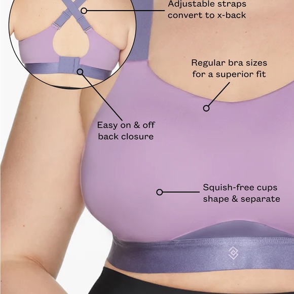 ThirdLove Kinetic Adjustable Sports Bra Set of 2, Lilac Blush & Midnight Blue - Picture 11 of 11